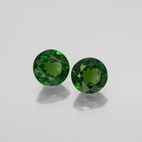Gemas de diopsido de cromo verde natural de  ct, corte redondo, VS