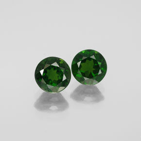 Gemas de diopsido de cromo verde natural de  ct, corte redondo, VVS-VS