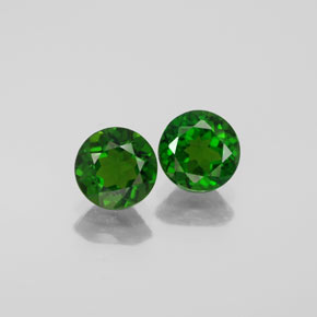 Gemas de diopsido de cromo verde natural de  ct, corte redondo, VS