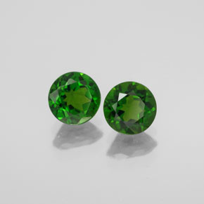 Gemas de diopsido de cromo verde natural de  ct, corte redondo, VS