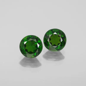 Gemas de diopsido de cromo verde natural de  ct, corte redondo, VVS