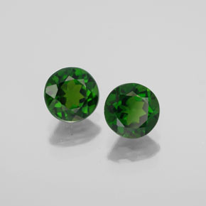 Gemas de diopsido de cromo verde natural de  ct, corte redondo, VVS