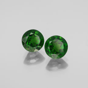 Gemas de diopsido de cromo verde natural de  ct, corte redondo, VVS-VS