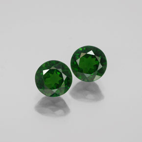 Gemas de diopsido de cromo verde natural de  ct, corte redondo, VS