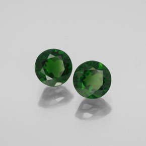Gemas de diopsido de cromo verde natural de  ct, corte redondo, VS