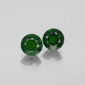Gemas de diopsido de cromo verde natural de  ct, corte redondo, VS