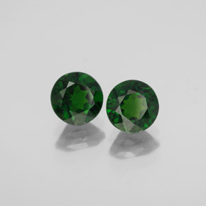 Gemas de diopsido de cromo verde natural de  ct, corte redondo, VS
