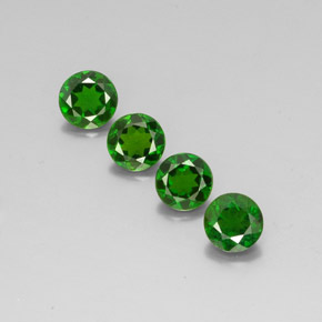 Gemas de diopsido de cromo verde natural de  ct, corte redondo, VS