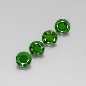 Gemas de diopsido de cromo verde natural de  ct, corte redondo, VS