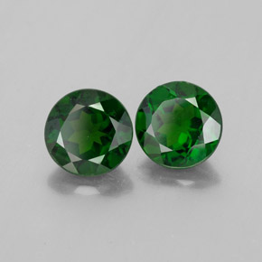 Gemas de diopsido de cromo verde natural de  ct, corte redondo, VVS-VS