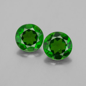 Gemas de diopsido de cromo verde natural de  ct, corte redondo, VS