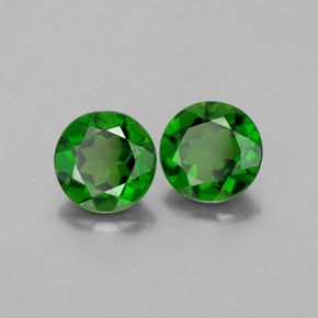 Gemas de diopsido de cromo verde natural de  ct, corte redondo, VS