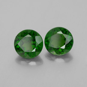 Gemas de diopsido de cromo verde natural de  ct, corte redondo, VS