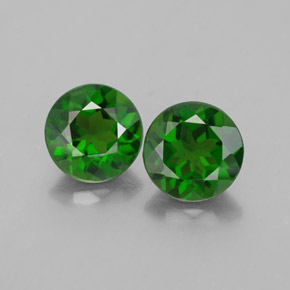 Gemas de diopsido de cromo verde natural de  ct, corte redondo, VS