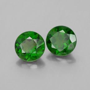 Gemas de diopsido de cromo verde natural de  ct, corte redondo, VS