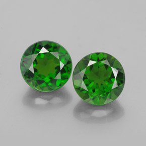 Gemas de diopsido de cromo verde natural de  ct, corte redondo, VVS-VS