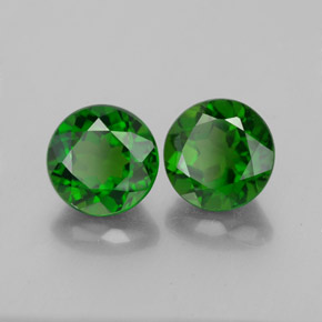 Gemas de diopsido de cromo verde natural de  ct, corte redondo, VVS-VS