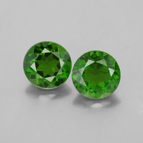 Gemas de diopsido de cromo verde natural de  ct, corte redondo, VS