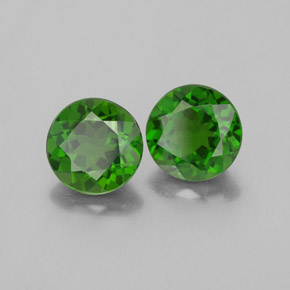 Gemas de diopsido de cromo verde natural de  ct, corte redondo, VS