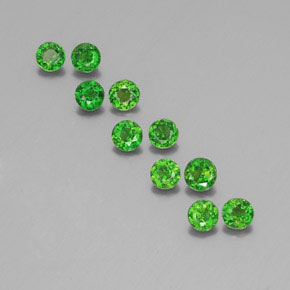 Gemas de diopsido de cromo verde natural de  ct, corte redondo, VS
