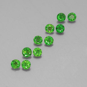 Gemas de diopsido de cromo verde natural de  ct, corte redondo, VS