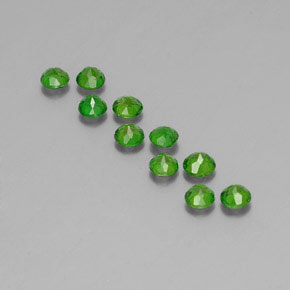 Gemas de diopsido de cromo verde natural de  ct, corte redondo, VS