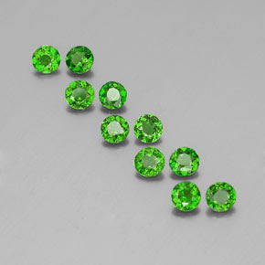 Gemas de diopsido de cromo verde natural de  ct, corte redondo, VS