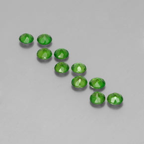 Gemas de diopsido de cromo verde natural de  ct, corte redondo, VS