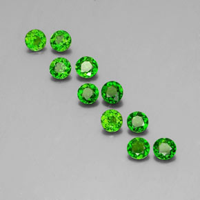 Gemas de diopsido de cromo verde natural de  ct, corte redondo, VS