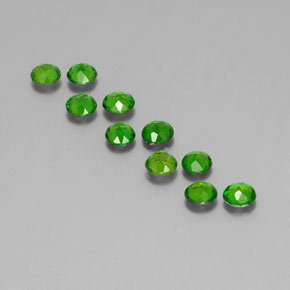 Gemas de diopsido de cromo verde natural de  ct, corte redondo, VS