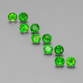 Gemas de diopsido de cromo verde natural de  ct, corte redondo, VS
