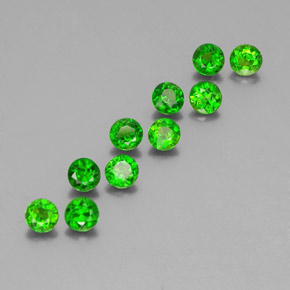 Gemas de diopsido de cromo verde natural de  ct, corte redondo, VS