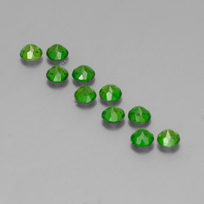 Gemas de diopsido de cromo verde natural de  ct, corte redondo, VS
