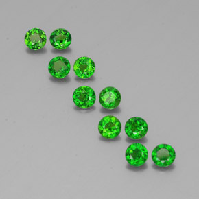 Gemas de diopsido de cromo verde natural de  ct, corte redondo, VS