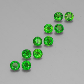Gemas de diopsido de cromo verde natural de  ct, corte redondo, VS