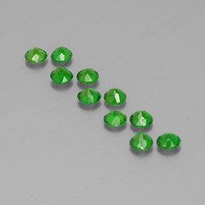 Gemas de diopsido de cromo verde natural de  ct, corte redondo, VS