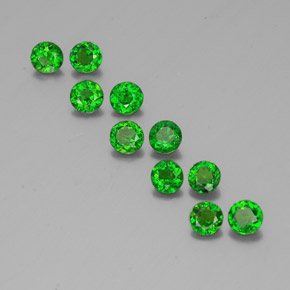 Gemas de diopsido de cromo verde natural de  ct, corte redondo, VS