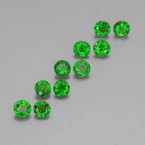 Gemas de diopsido de cromo verde natural de  ct, corte redondo, VS