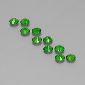 Gemas de diopsido de cromo verde natural de  ct, corte redondo, VS