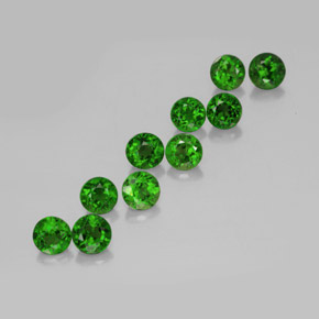 Gemas de diopsido de cromo verde natural de  ct, corte redondo, VS