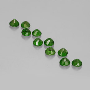 Gemas de diopsido de cromo verde natural de  ct, corte redondo, VS