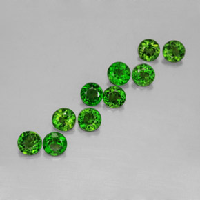 Gemas de diopsido de cromo verde natural de  ct, corte redondo, VS