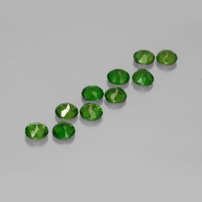 Gemas de diopsido de cromo verde natural de  ct, corte redondo, VS