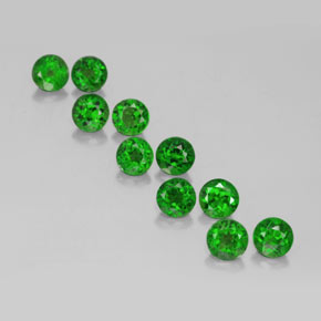 Gemas de diopsido de cromo verde natural de  ct, corte redondo, VS