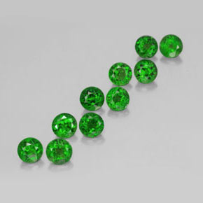 Gemas de diopsido de cromo verde natural de  ct, corte redondo, VS