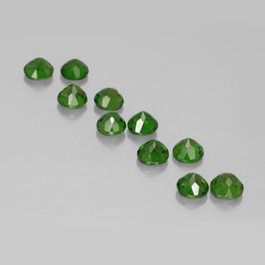 Gemas de diopsido de cromo verde natural de  ct, corte redondo, VS