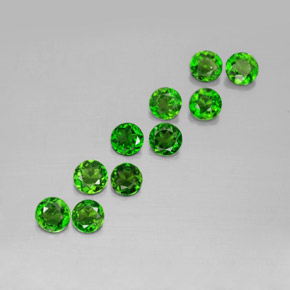 Gemas de diopsido de cromo verde natural de  ct, corte redondo, VS