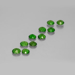 Gemas de diopsido de cromo verde natural de  ct, corte redondo, VS