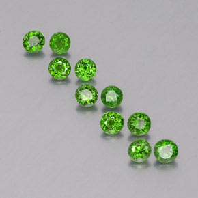 Gemas de diopsido de cromo verde natural de  ct, corte redondo, VS