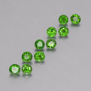 Gemas de diopsido de cromo verde natural de  ct, corte redondo, VS